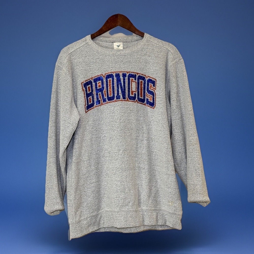 Denver Broncos Gray Sweatshirt NFL Football Pullover Unisex Size S M
